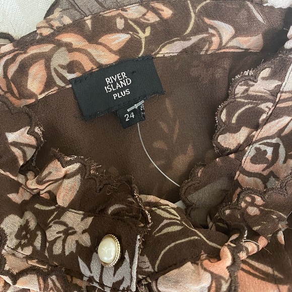 - NWT River Island Plus Disty Floral Dress size US 20 - Picture 9 of 10